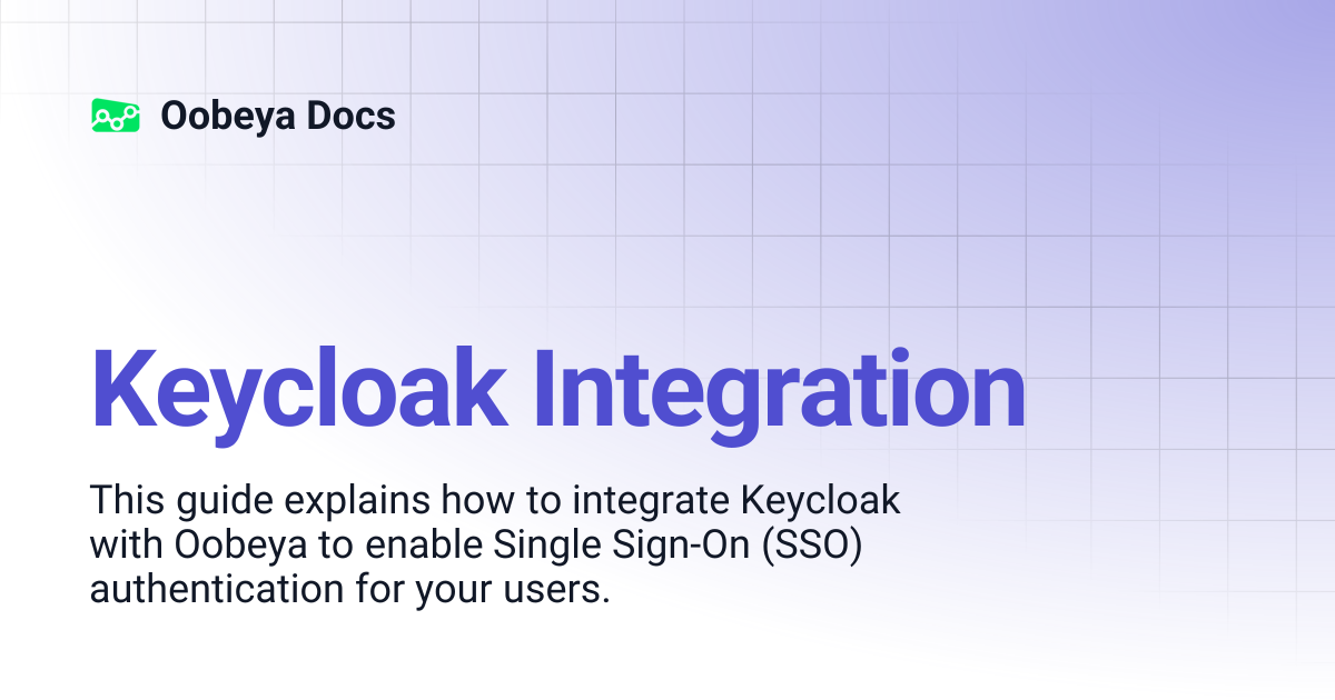 Keycloak Integration | Oobeya Docs