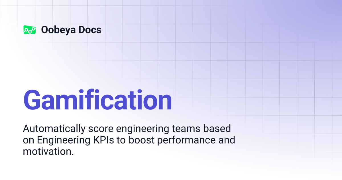 Gamification | Oobeya Docs